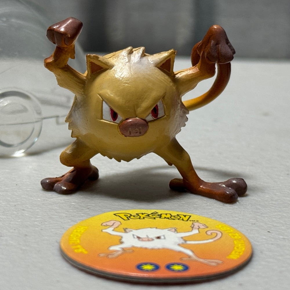 1997 POKEMON Tomy Monster Collection Mankey #56 Primeape #57 Poke Ball Discs NM - Picture 2 of 6
